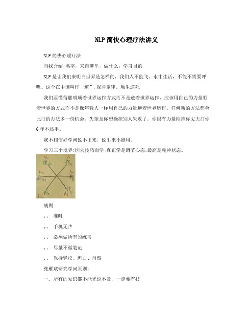 NLP简快心理疗法讲义