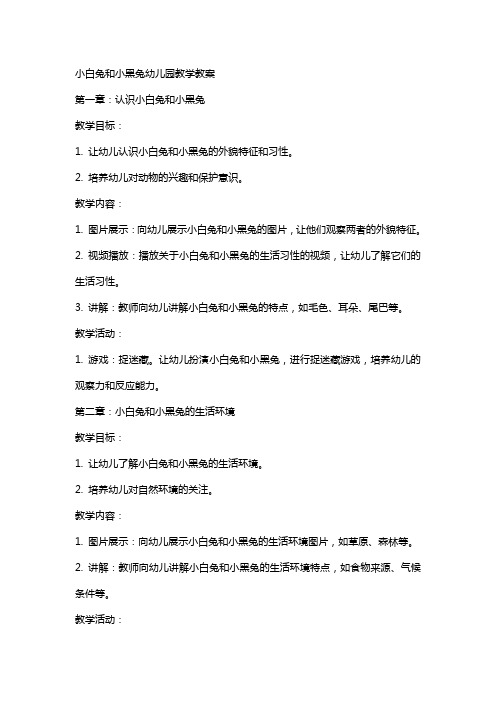 小白兔和小黑兔幼儿园教学教案