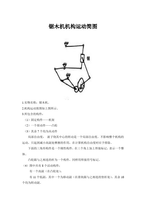 锯木机机构运动简图