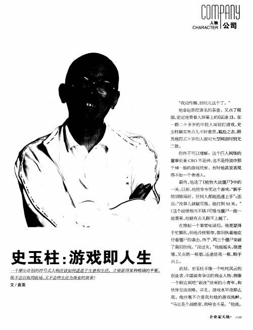 史玉柱：游戏即人生