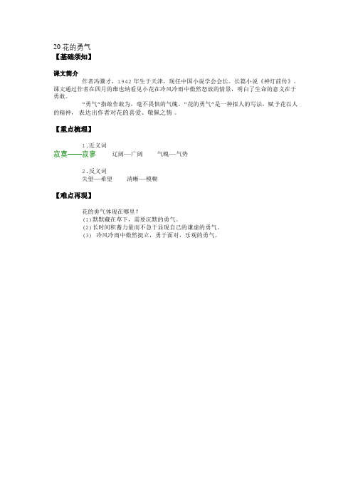 20 花的勇气-要点梳理