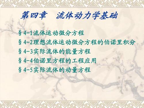流体力学--第四章流体动力学基础
