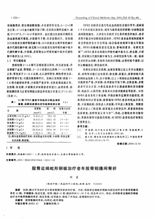 股骨近端蛇形钢板治疗老年股骨粗隆间骨折