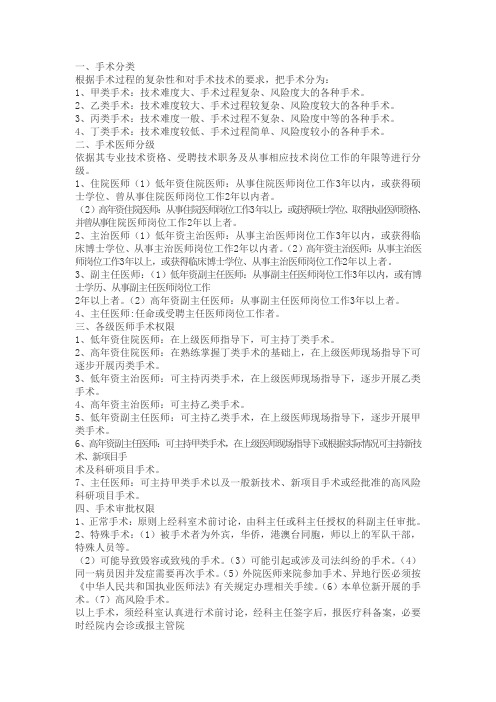 介入手术分级