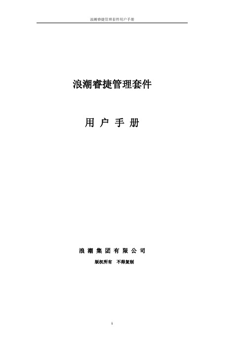 睿捷管理软件用户手册V1.1