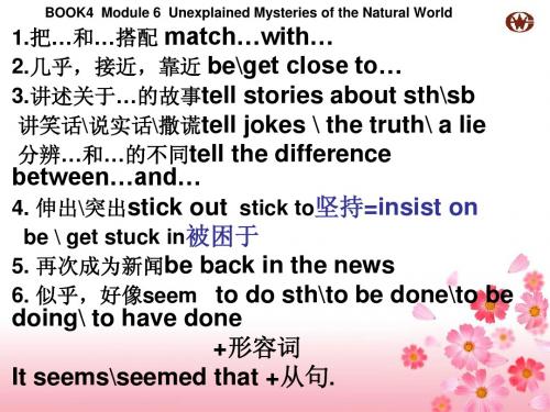 高中英语第四册第六模块外研版基础知识荟萃