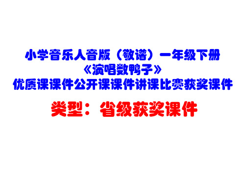 小学音乐人音版(敬谱)一年级下册《演唱数鸭子》优质课课件公开课课件讲课比赛获奖课件D006