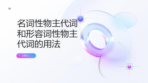 名词性物主代词和形容词性物主代词的用法