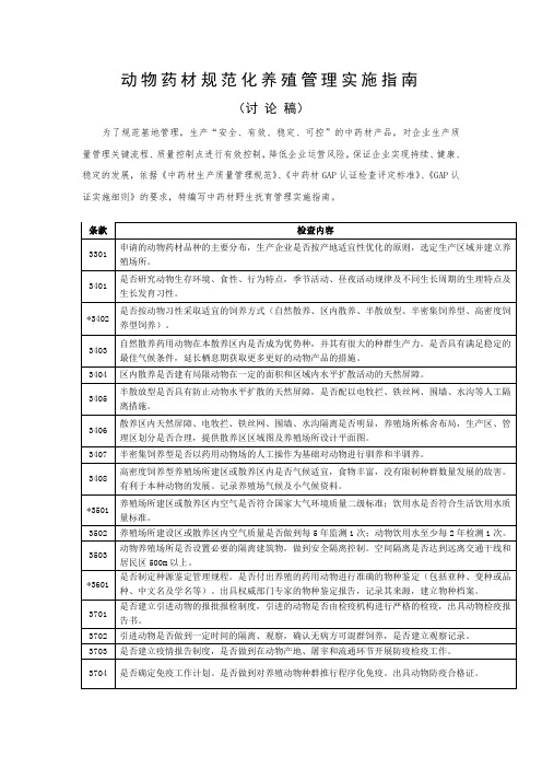 动物药材规范化养殖管理实施指南