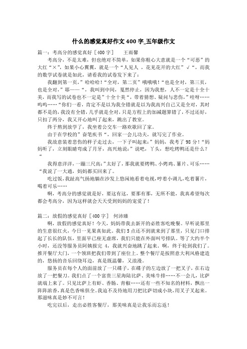 什么的感觉真好作文400字_五年级作文