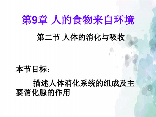 苏教版-生物-七年级下册-七年级 4.9.2《人体的消化与吸收》课件