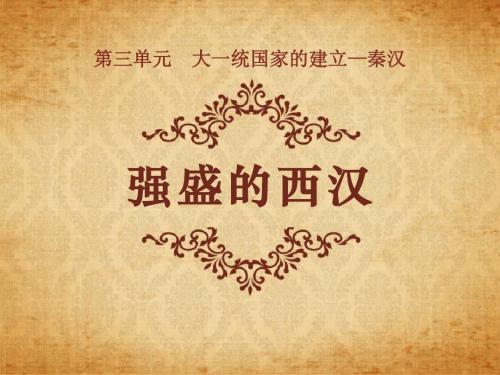 《强盛的西汉》大一统国家的建立—秦汉PPT课件