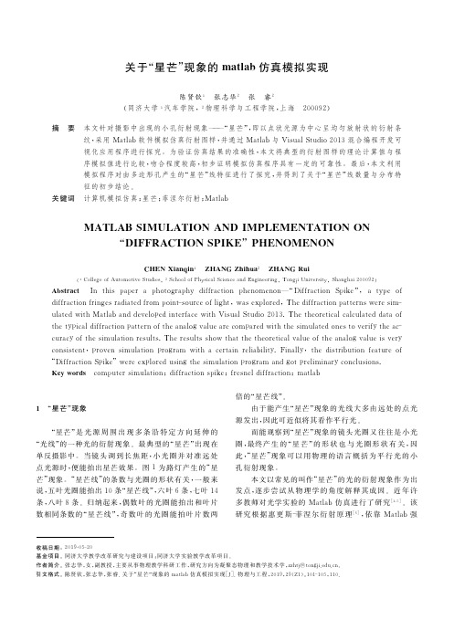 关于“星芒”现象的matlab仿真模拟实现