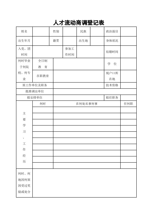 广东省企事业单位选调人员审批表