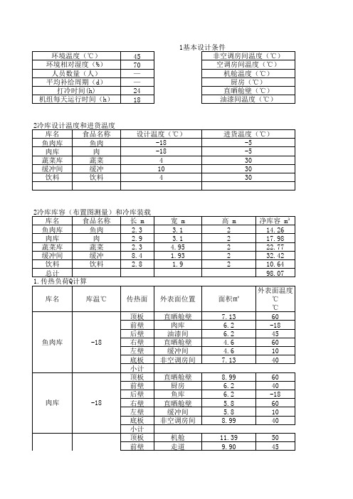 冷库负荷计算书 最新