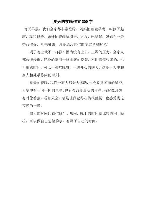 夏天的夜晚作文300字_2