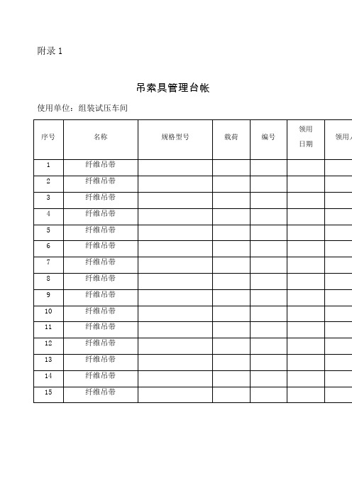吊具台账及检查表