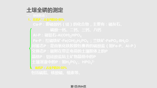 土壤全磷的测定PPT课件