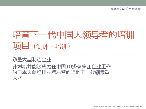 培育下一代中国人领导者的培训项目+培