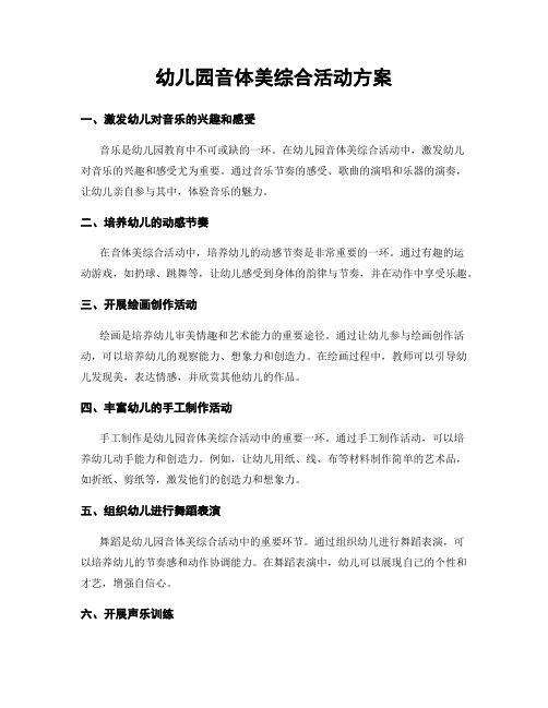幼儿园音体美综合活动方案
