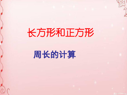 三年级上册数学课件-3.3.长方形和正方形的周长计算-苏教版(2014秋)(共16张PPT)