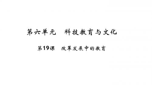 八年级下册历史(人教)(课件)第19课 改革发展中的教育