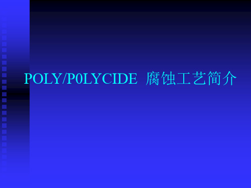 poly etch 培训