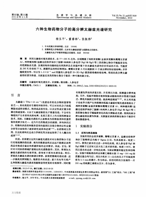 六种生物药物分子的高分辨太赫兹光谱研究