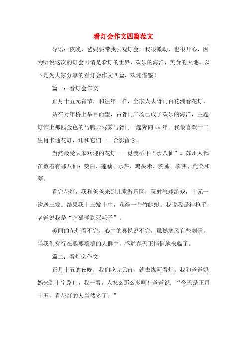 看灯会作文四篇范文