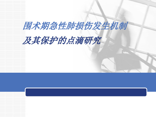 急性肺损伤机制及其保护的研究