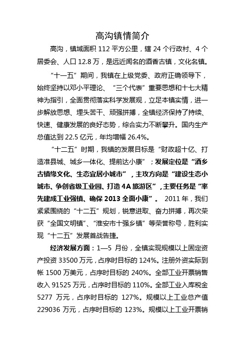 高沟镇情简介