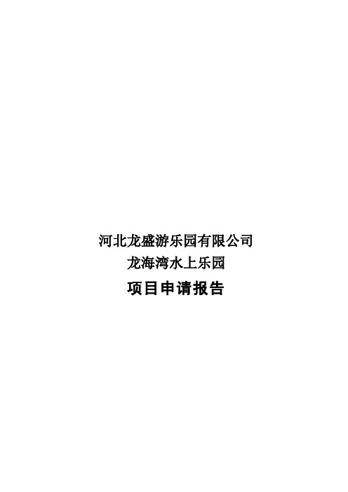 水上乐园项目申请报告