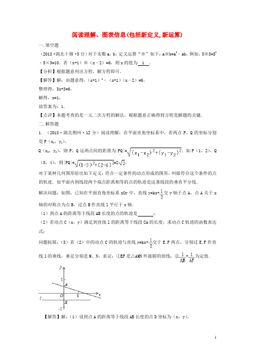 2018年中考数学真题分类汇编(第三期)专题41阅读理解、图表信息试题(含解析)