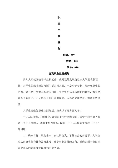 信管专业-个人职业生涯规划-10页文档资料
