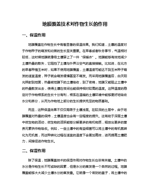 地膜覆盖技术对作物生长的作用