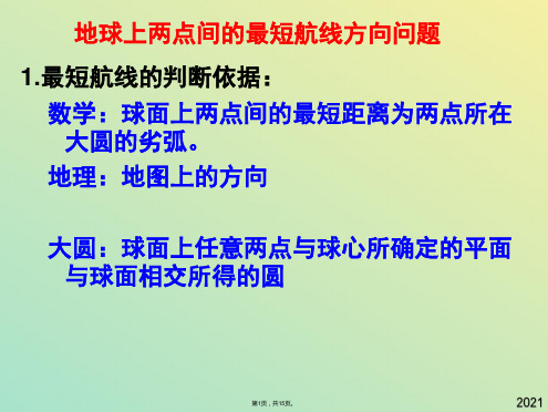 高三地理地球上两点间最短航线的方向课件(与“方向”有关文档共15张)