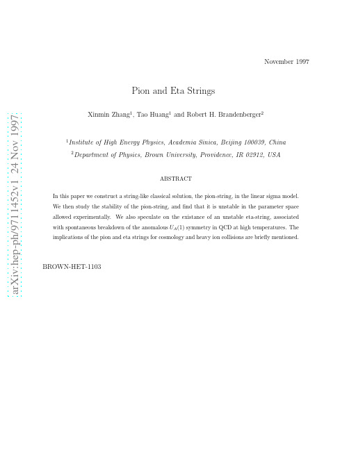 Pion and Eta Strings