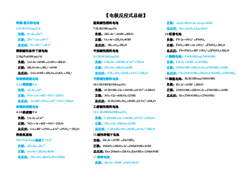 电极反应式总结