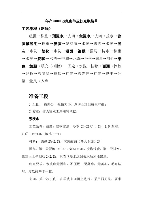 年产8000万张山羊皮打光服装革