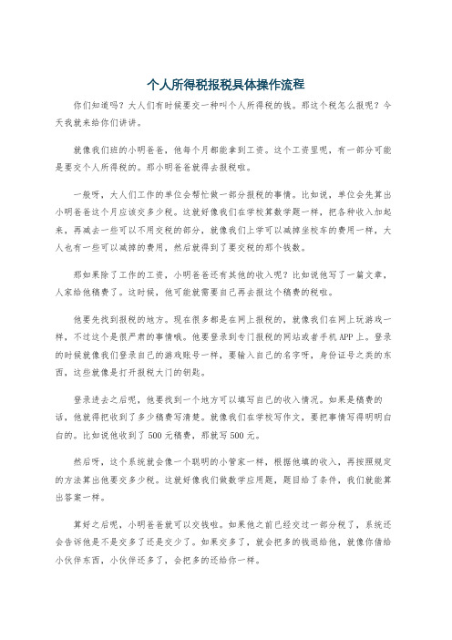 个人所得税报税具体操作流程