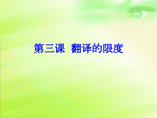 第三课翻译的限度