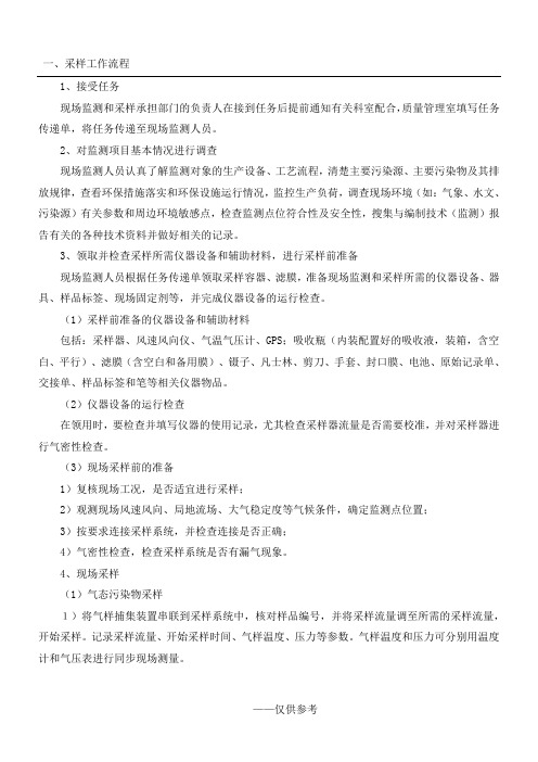 环境空气采样操作规程