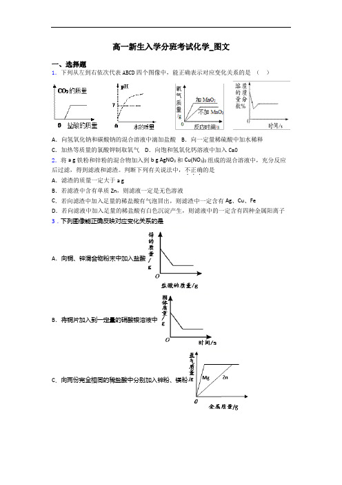 高一新生入学分班考试化学_图文