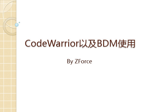 CodeWarrior以及BDM使用