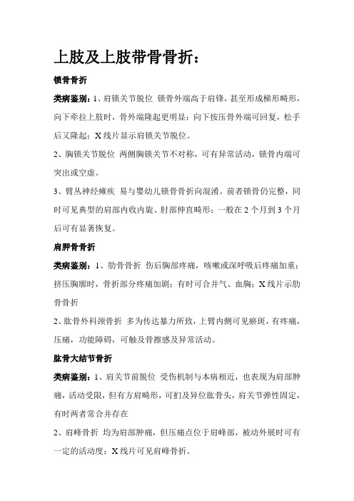 骨折常用鉴别诊断