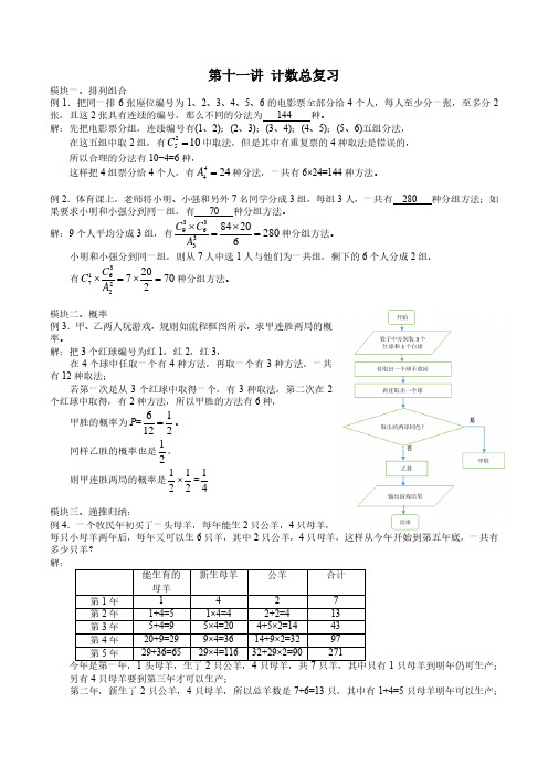 小学六年级数学竞赛讲座 第11讲 计数总复习讲课讲稿