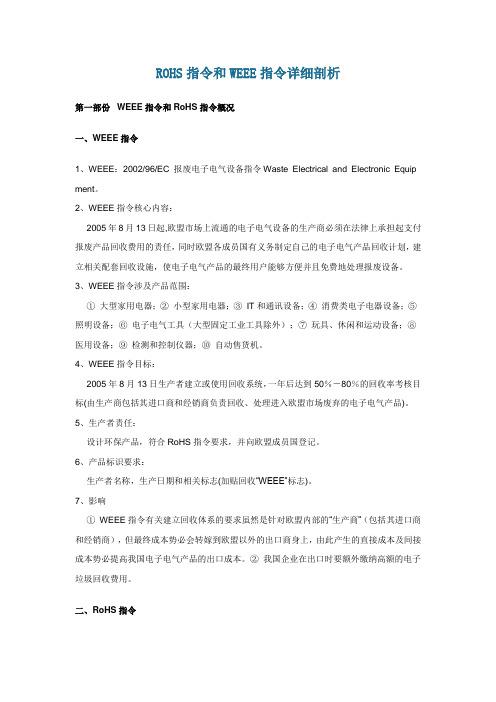 WEEE指令和RoHS指令