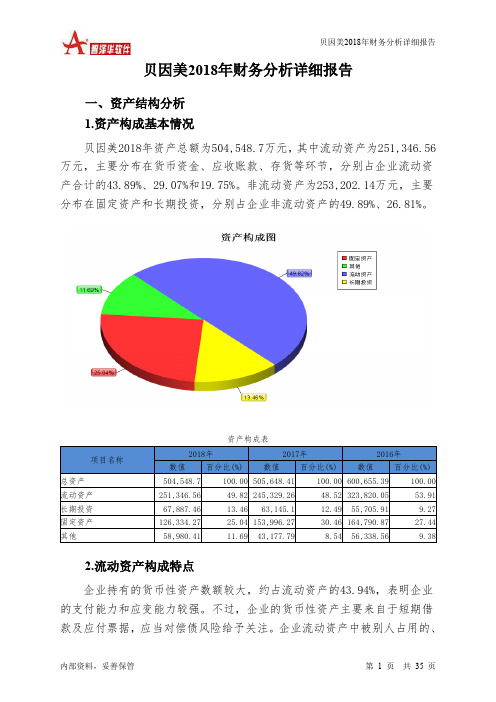贝因美2018年财务分析详细报告-智泽华