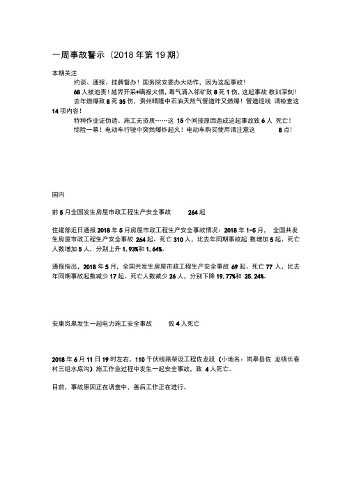 一周事故警示2018618