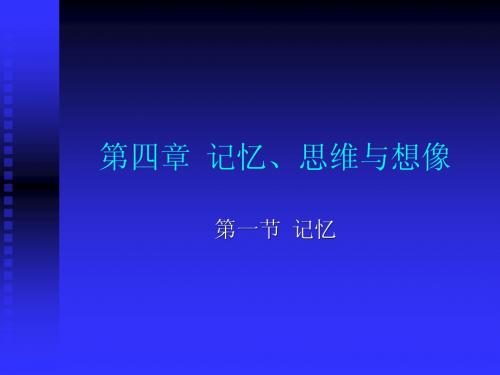 第四章  记忆、思维与想像